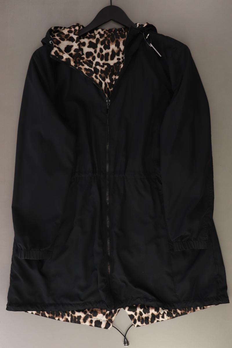 Pfeffinger Wendejacke Gr. 48 mit Tierdruck neuwertig schwarz aus Polyester