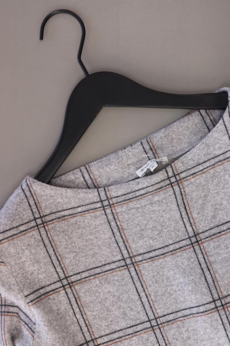 Tom Tailor Langarmpullover Gr. XL kariert grau aus Viskose
