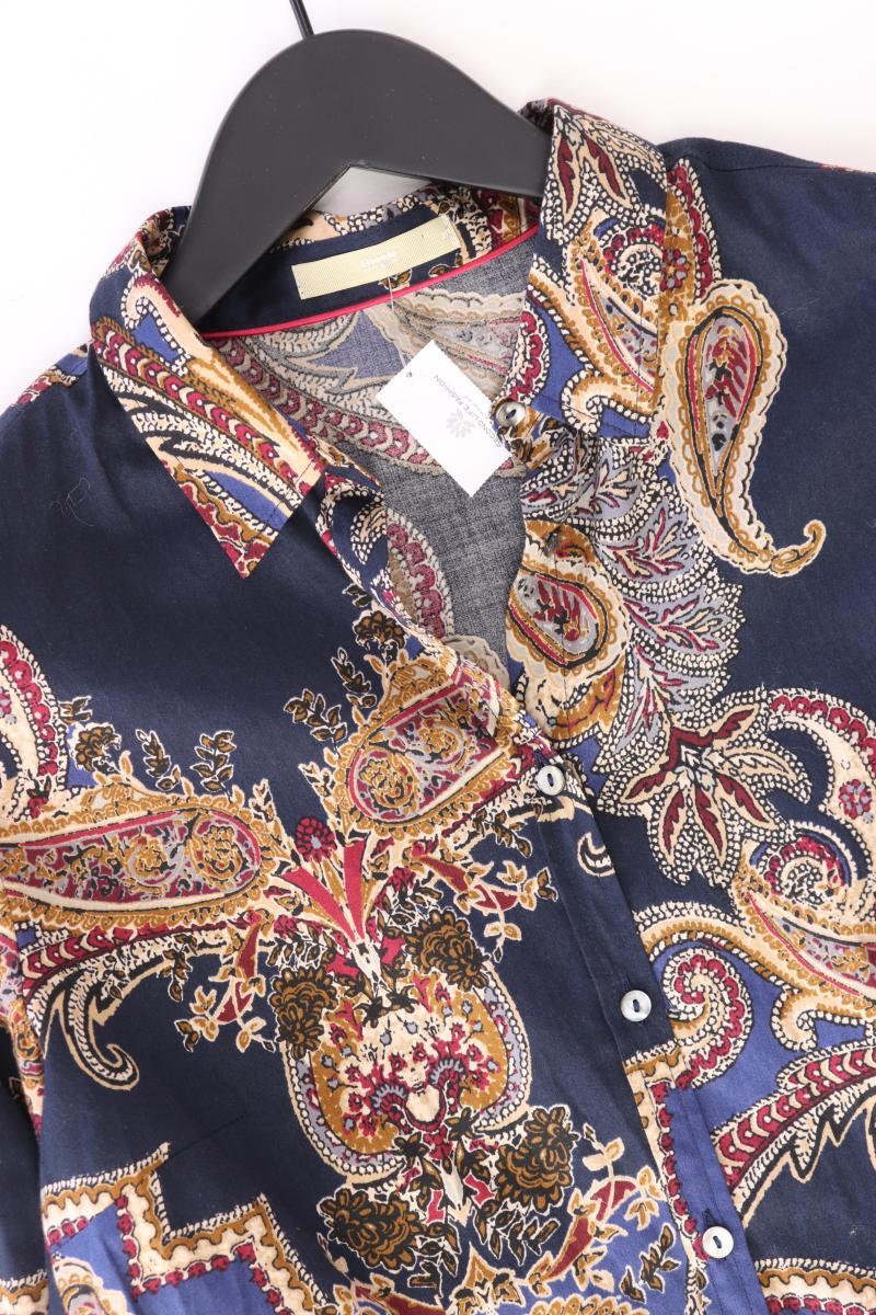 Brax Regular Bluse Gr. 36 mit Paisleymuster 3/4 Ärmel blau aus Baumwolle