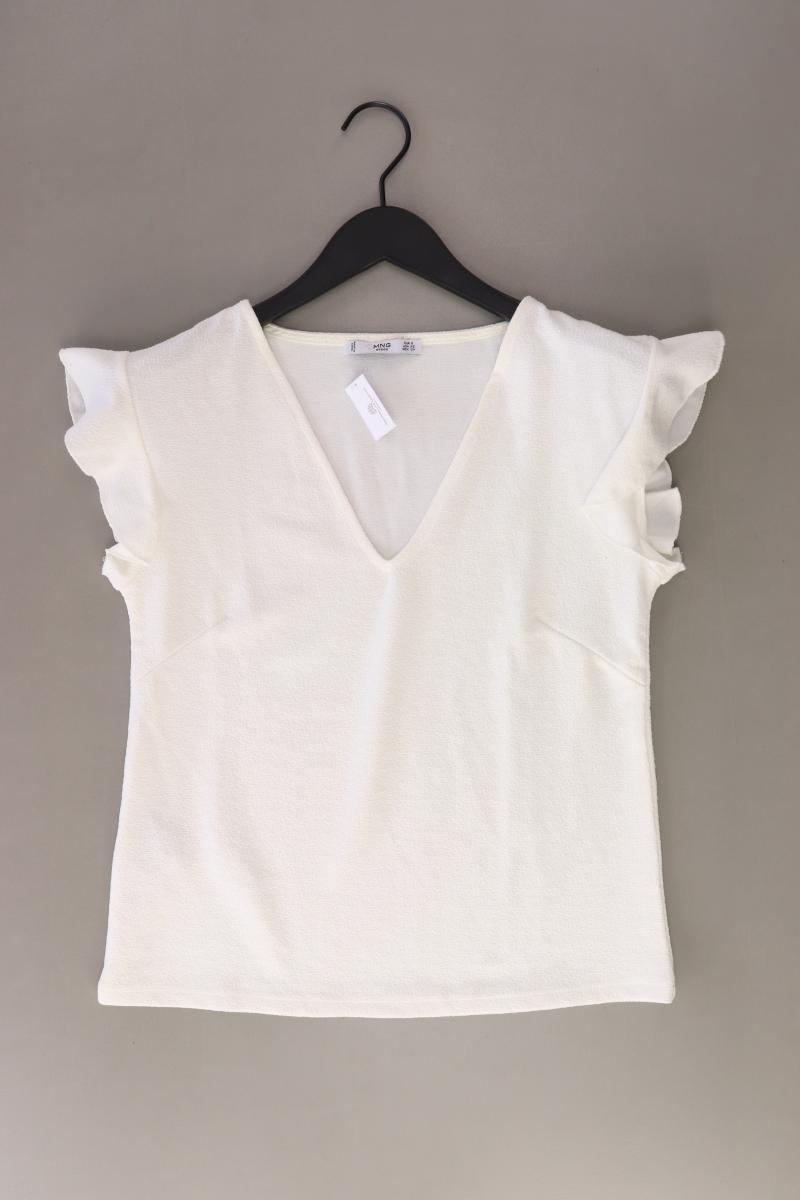 Mango Kurzarmbluse Gr. S weiß aus Polyester