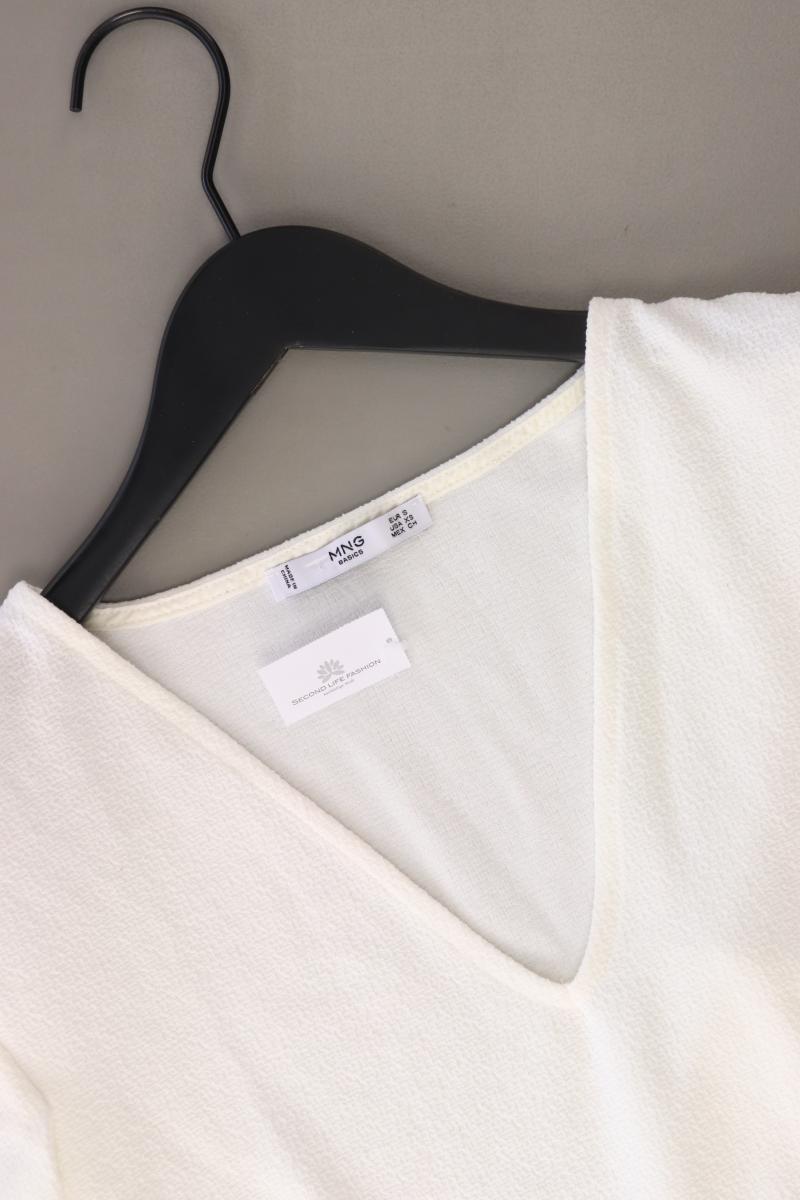 Mango Kurzarmbluse Gr. S weiß aus Polyester