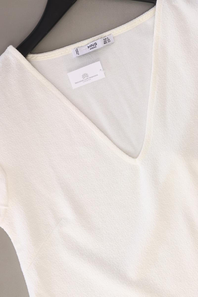 Mango Kurzarmbluse Gr. S weiß aus Polyester
