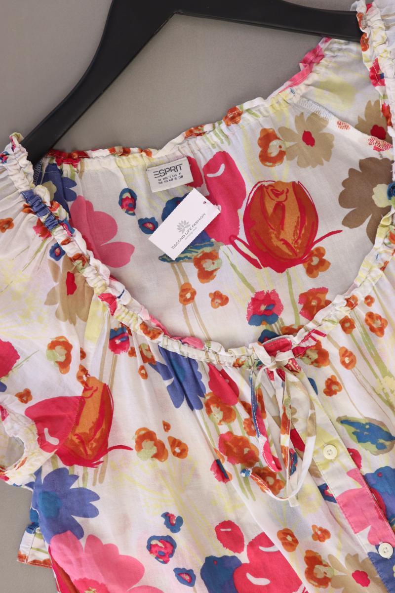 Esprit Kurzarmbluse Gr. 36 mit Blumenmuster mehrfarbig aus Viskose