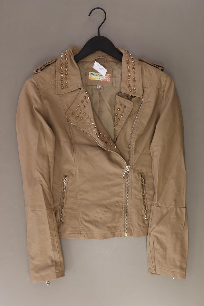 Bludeise Kunstlederjacke Gr. L mit Nieten braun aus Polyurethan