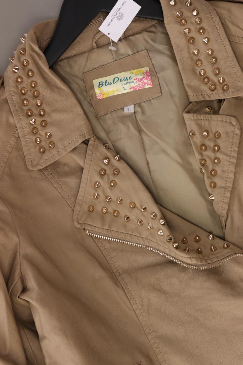 Bludeise Kunstlederjacke Gr. L mit Nieten braun aus Polyurethan