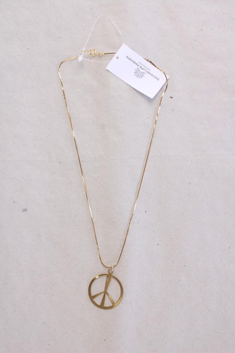 Halskette mit Peace Anhänger gold