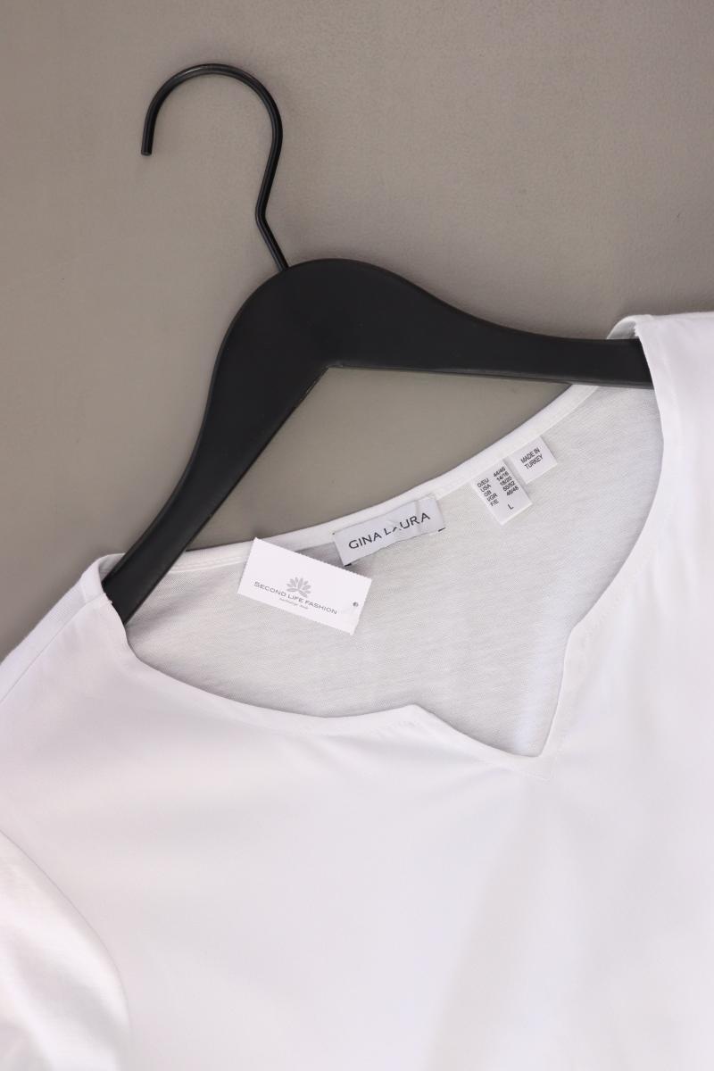 Gina Laura Regular Shirt Gr. 44/46 3/4 Ärmel weiß aus Viskose