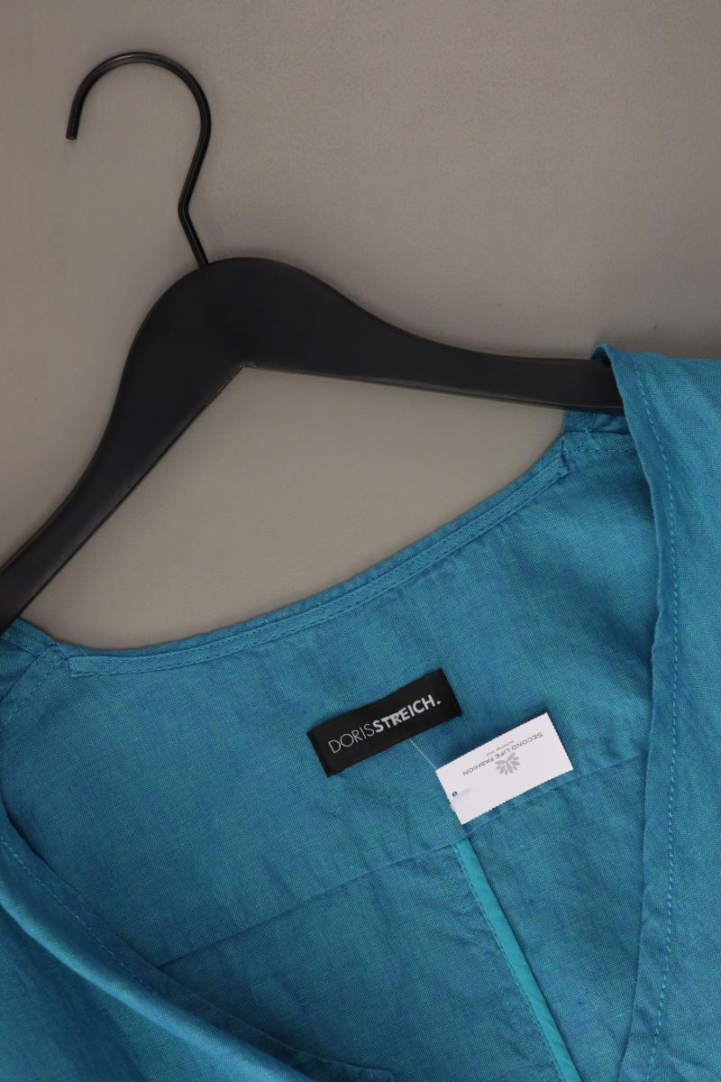 Doris Streich Regular Cardigan Gr. 44 3/4 Ärmel blau aus Leinen