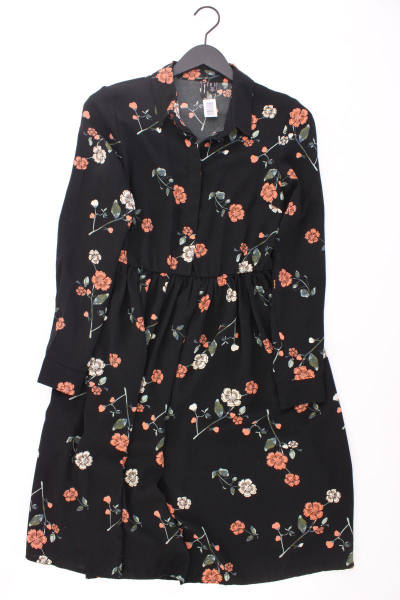 Vero Moda Midikleid Gr. M mit Blumenmuster Langarm schwarz aus Polyester
