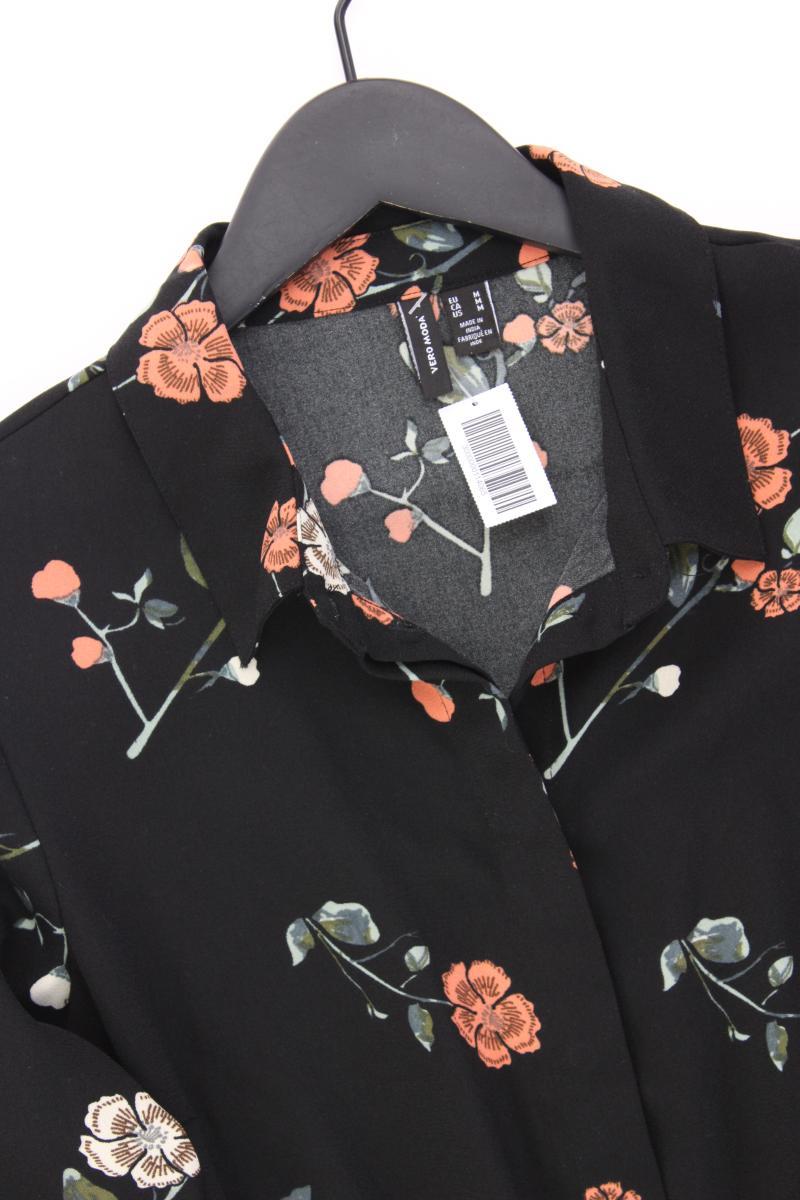 Vero Moda Midikleid Gr. M mit Blumenmuster Langarm schwarz aus Polyester