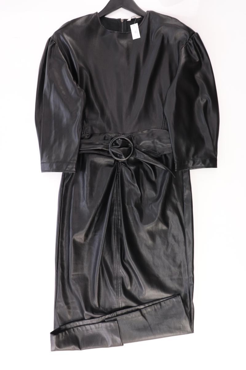 Zara Kunstlederkleid Gr. M neuwertig mit Gürtel 3/4 Ärmel schwarz