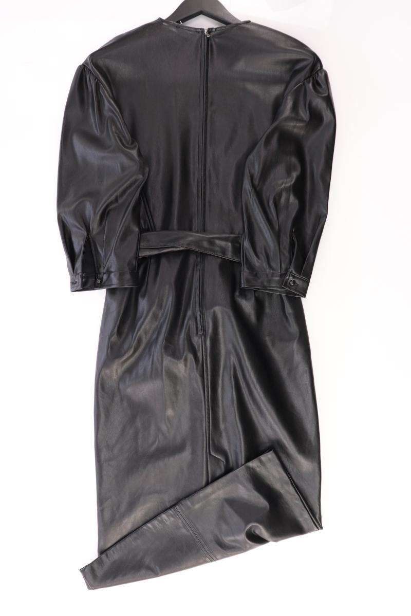 Zara Kunstlederkleid Gr. M neuwertig mit Gürtel 3/4 Ärmel schwarz