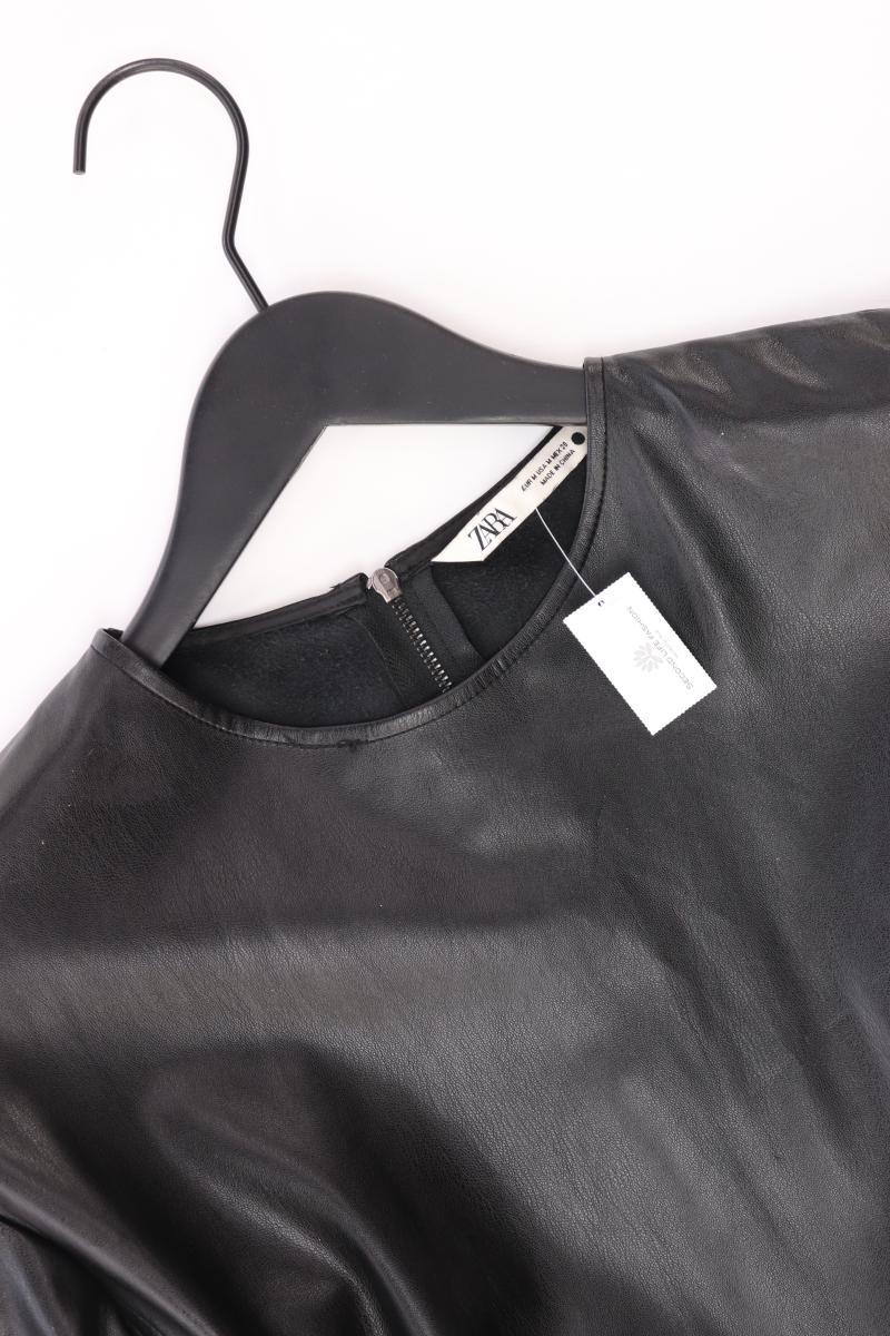 Zara Kunstlederkleid Gr. M neuwertig mit Gürtel 3/4 Ärmel schwarz