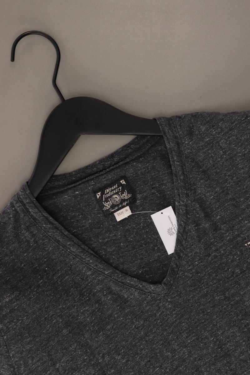 Diesel Shirt mit V-Ausschnitt Gr. M Kurzarm grau aus Baumwolle