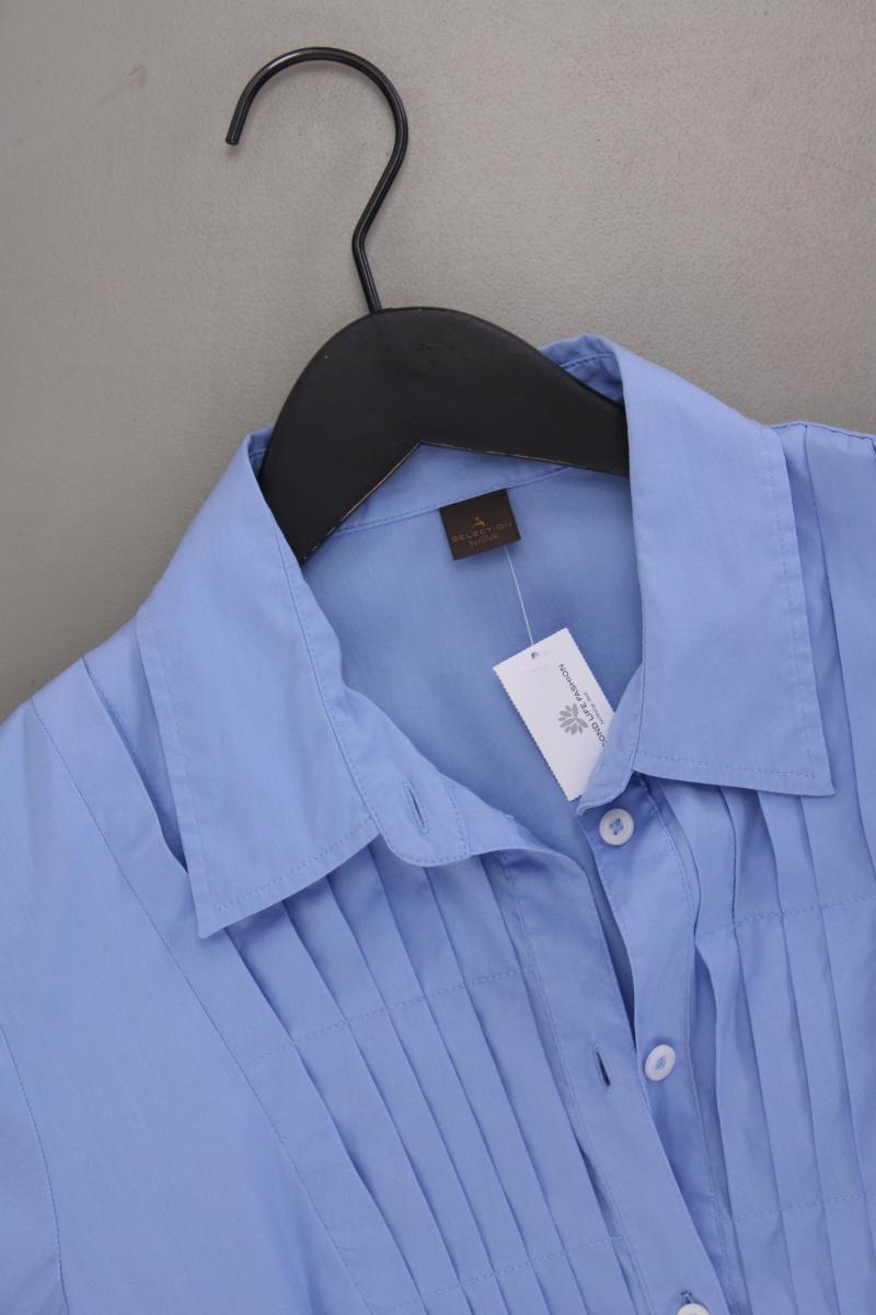 Selection by s.Oliver Kurzarmbluse Gr. 40 blau aus Baumwolle