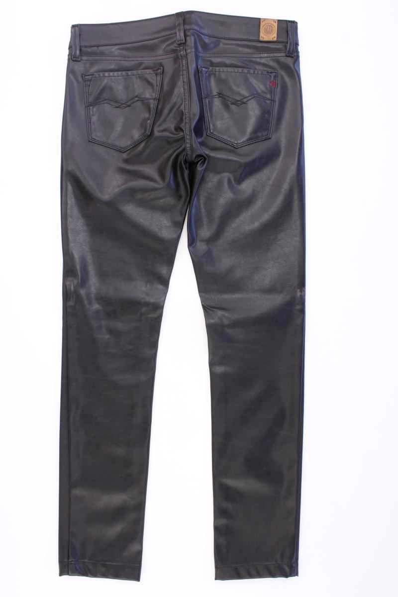 Replay Kunstlederhose Gr. W29 neuwertig schwarz aus Polyurethan