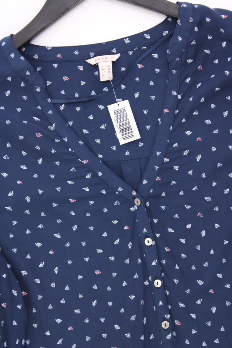 Esprit Langarmbluse Gr. 42 blau aus Viskose