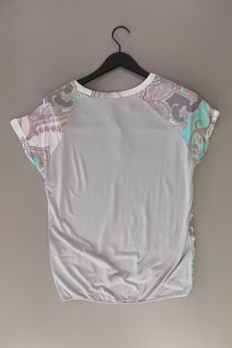 Street One Kurzarmbluse Gr. 38 mit Paisleymuster grau aus Viskose