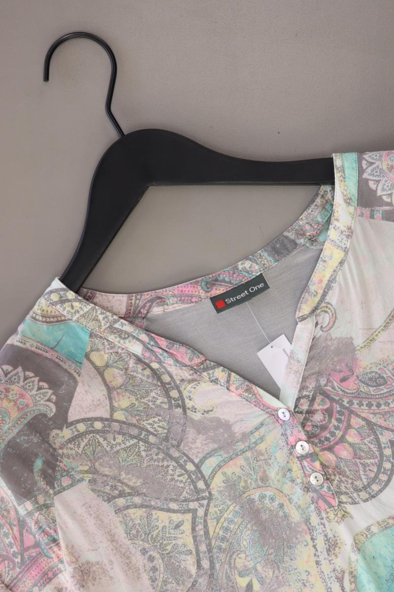 Street One Kurzarmbluse Gr. 38 mit Paisleymuster grau aus Viskose