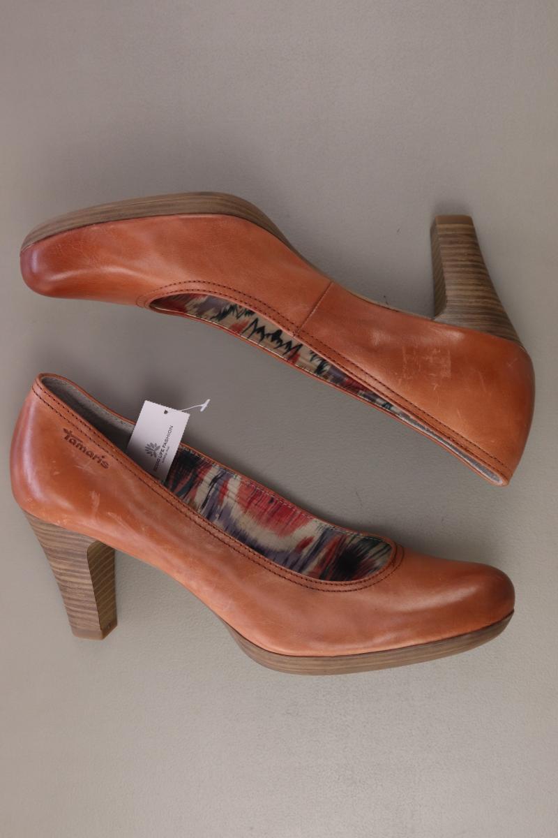 Tamaris Pumps Gr. 42 orange aus Leder