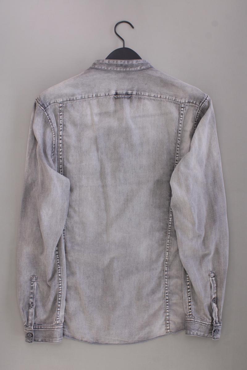 Drykorn Jeanshemd für Herren Gr. L neuwertig Langarm grau aus Baumwolle