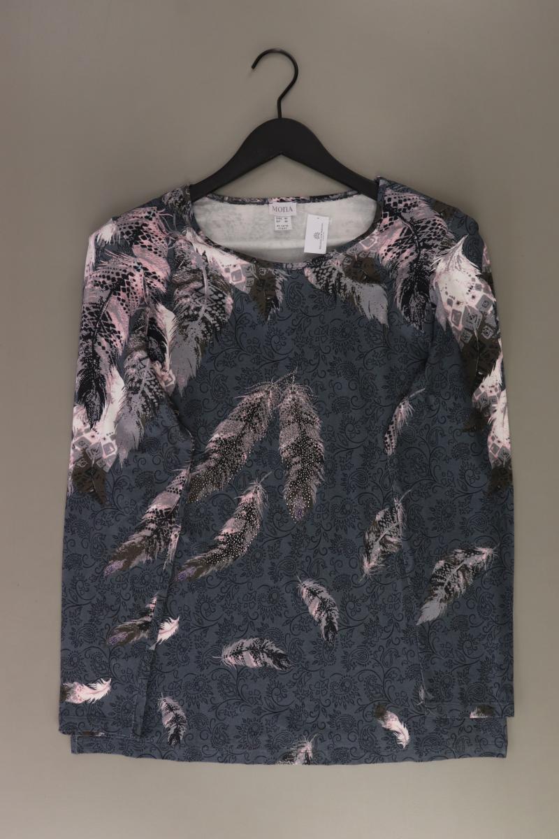 Mona Longsleeve-Shirt Gr. 44 Langarm blau aus Baumwolle
