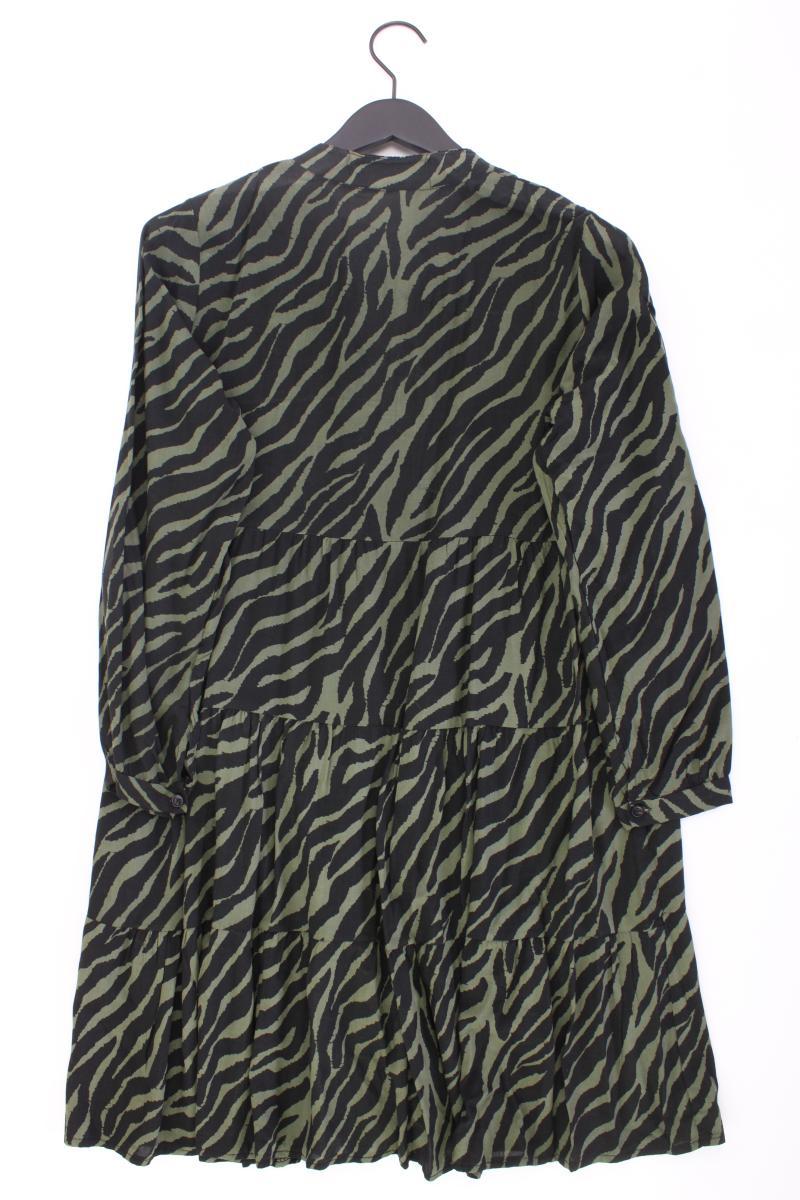 Made in Italy Kleid Gr. OneSize mit Tierdruck Langarm olivgrün aus Viskose