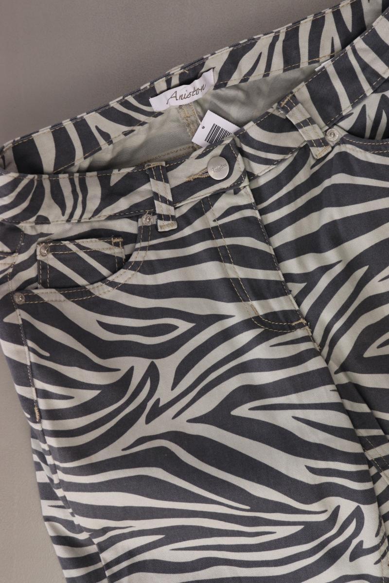 Aniston Hose Gr. 36 mit Tierdruck grau aus Baumwolle