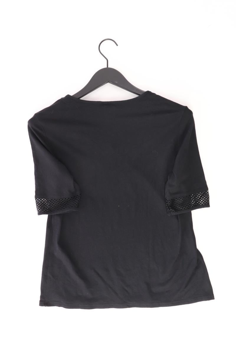 Seidel Shirt mit V-Ausschnitt Gr. 38 Kurzarm schwarz aus Baumwolle