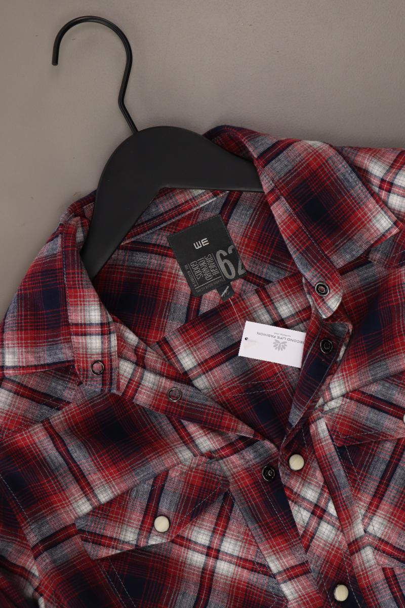 WE Fashion Karohemd für Herren Gr. XS kariert Langarm rot aus Baumwolle