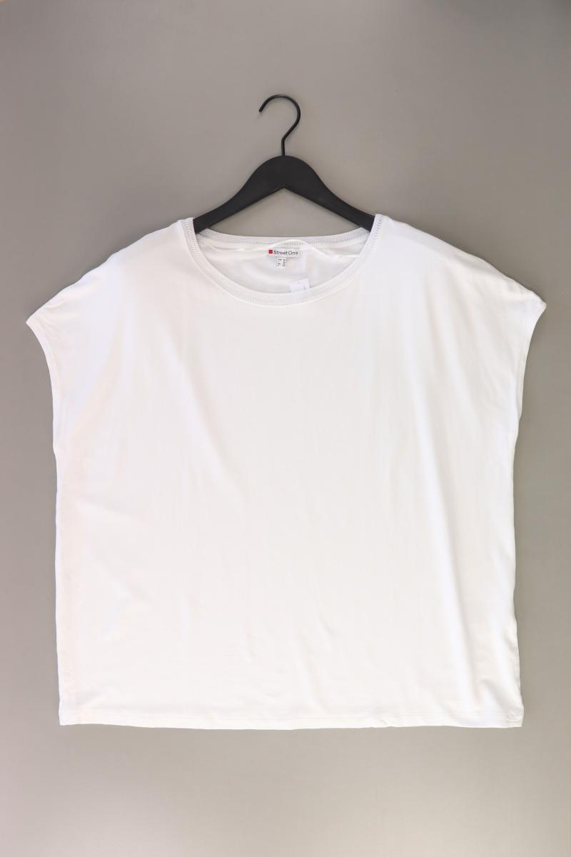 Street One T-Shirt Gr. 46 Kurzarm weiß aus Viskose