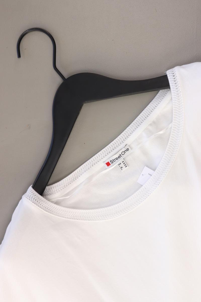Street One T-Shirt Gr. 46 Kurzarm weiß aus Viskose