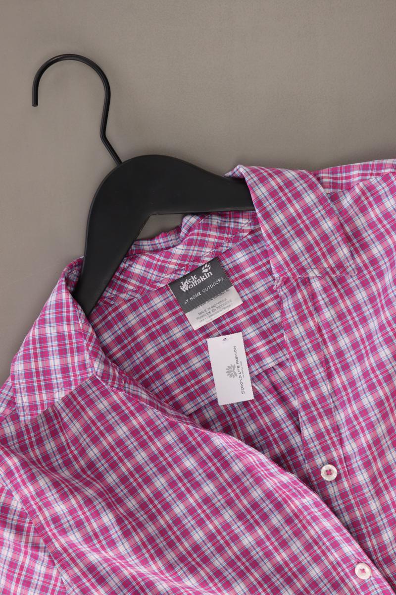 Jack Wolfskin Karobluse Gr. M kariert Kurzarm pink aus Polyester
