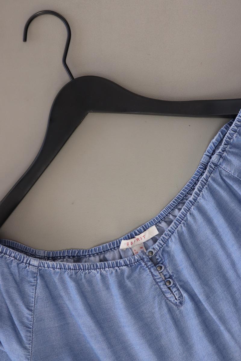 Esprit Regular Bluse Gr. 36 3/4 Ärmel mit Carmen-Ausschnitt blau aus Lyocell