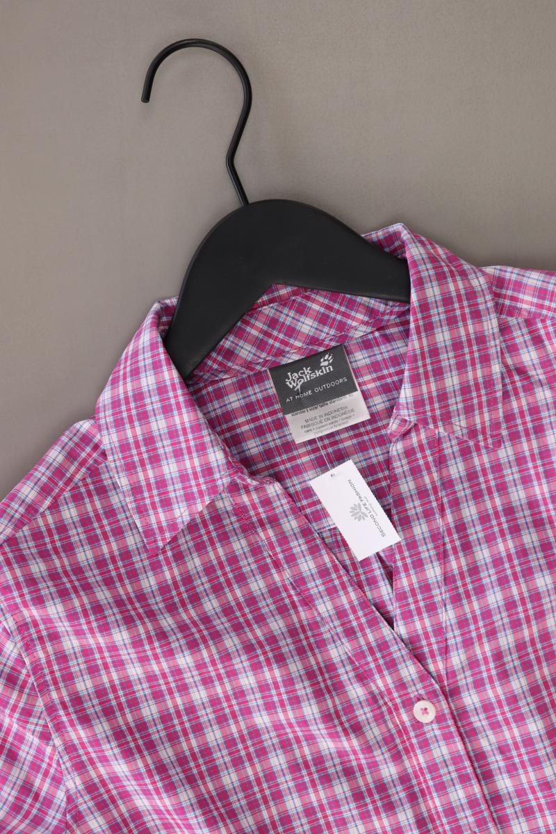 Jack Wolfskin Karobluse Gr. M kariert Kurzarm pink aus Polyester