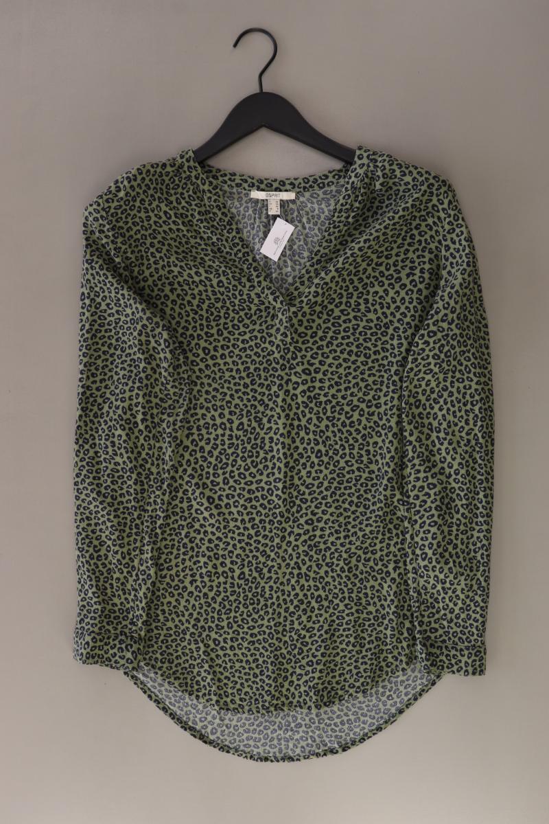 Esprit Langarmbluse Gr. 38 mit Tierdruck olivgrün