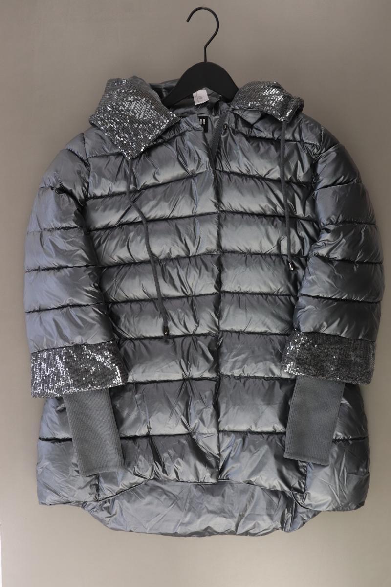 Queen Drama Winterjacke Gr. L neuwertig mit Pailletten grau aus Polyester