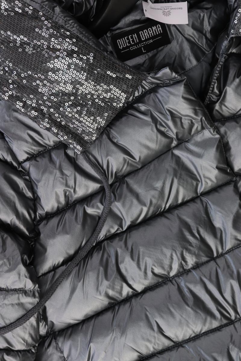 Queen Drama Winterjacke Gr. L neuwertig mit Pailletten grau aus Polyester