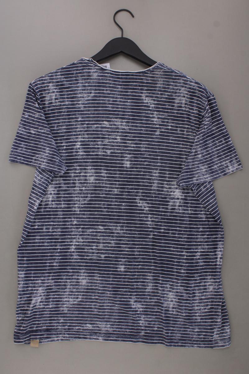 Tom Tailor Ringelshirt für Herren Gr. L gestreift Kurzarm blau aus Baumwolle
