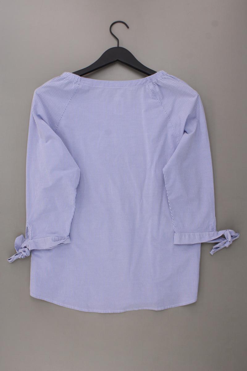 Opus Classic Bluse Gr. 38 gestreift 3/4 Ärmel blau aus Baumwolle