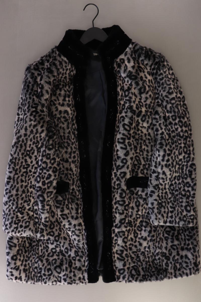 Alfredo Pauly Kunstfellmantel Gr. 46 mit Tierdruck neuwertig grau aus Polyester
