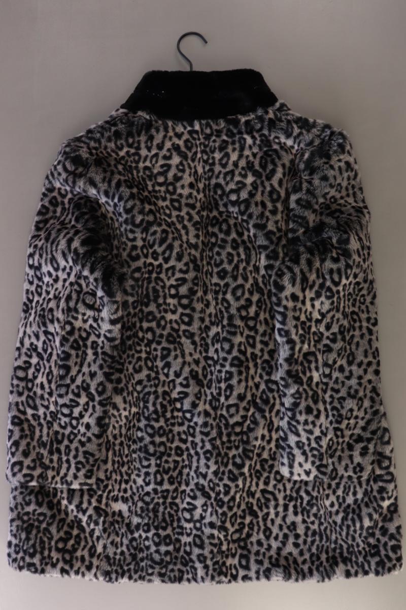 Alfredo Pauly Kunstfellmantel Gr. 46 mit Tierdruck neuwertig grau aus Polyester