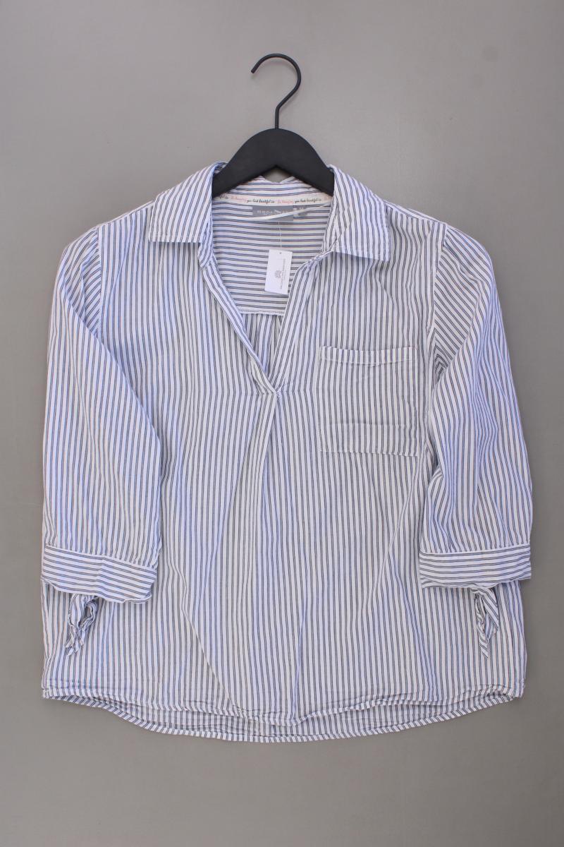 Broadway Regular Bluse Gr. M gestreift 3/4 Ärmel grau aus Baumwolle