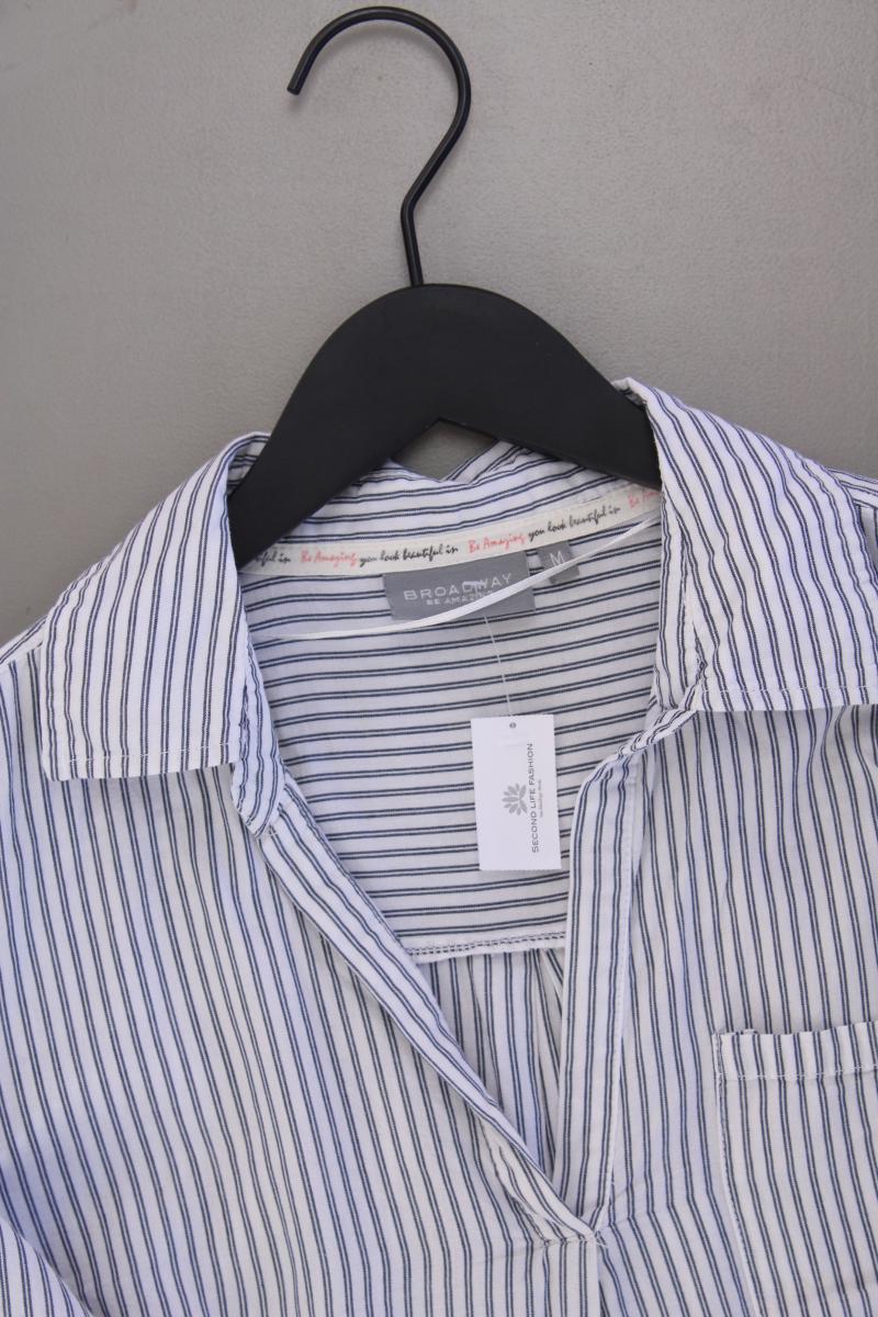 Broadway Regular Bluse Gr. M gestreift 3/4 Ärmel grau aus Baumwolle