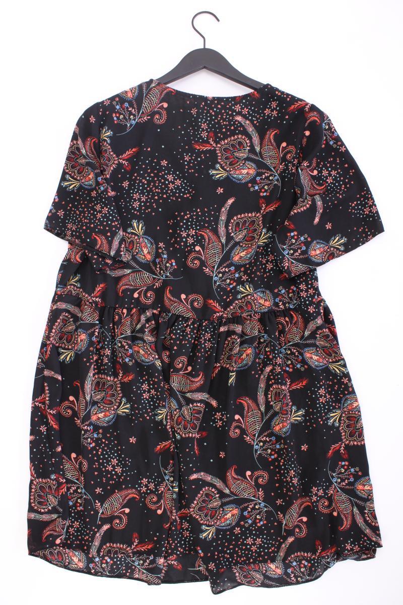 Evans Kurzarmkleid Gr. 48 mit Blumenmuster schwarz aus Polyester