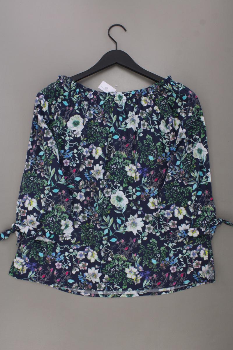 Cecil Classic Bluse Gr. L mit Blumenmuster 3/4 Ärmel mit Carmen-Ausschnitt blau