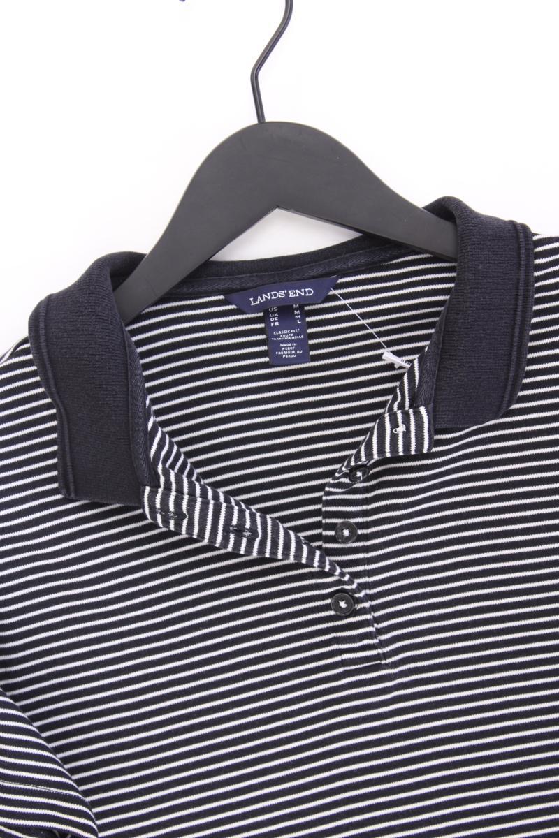 Lands' End Poloshirt Gr. M gestreift Kurzarm blau aus Baumwolle