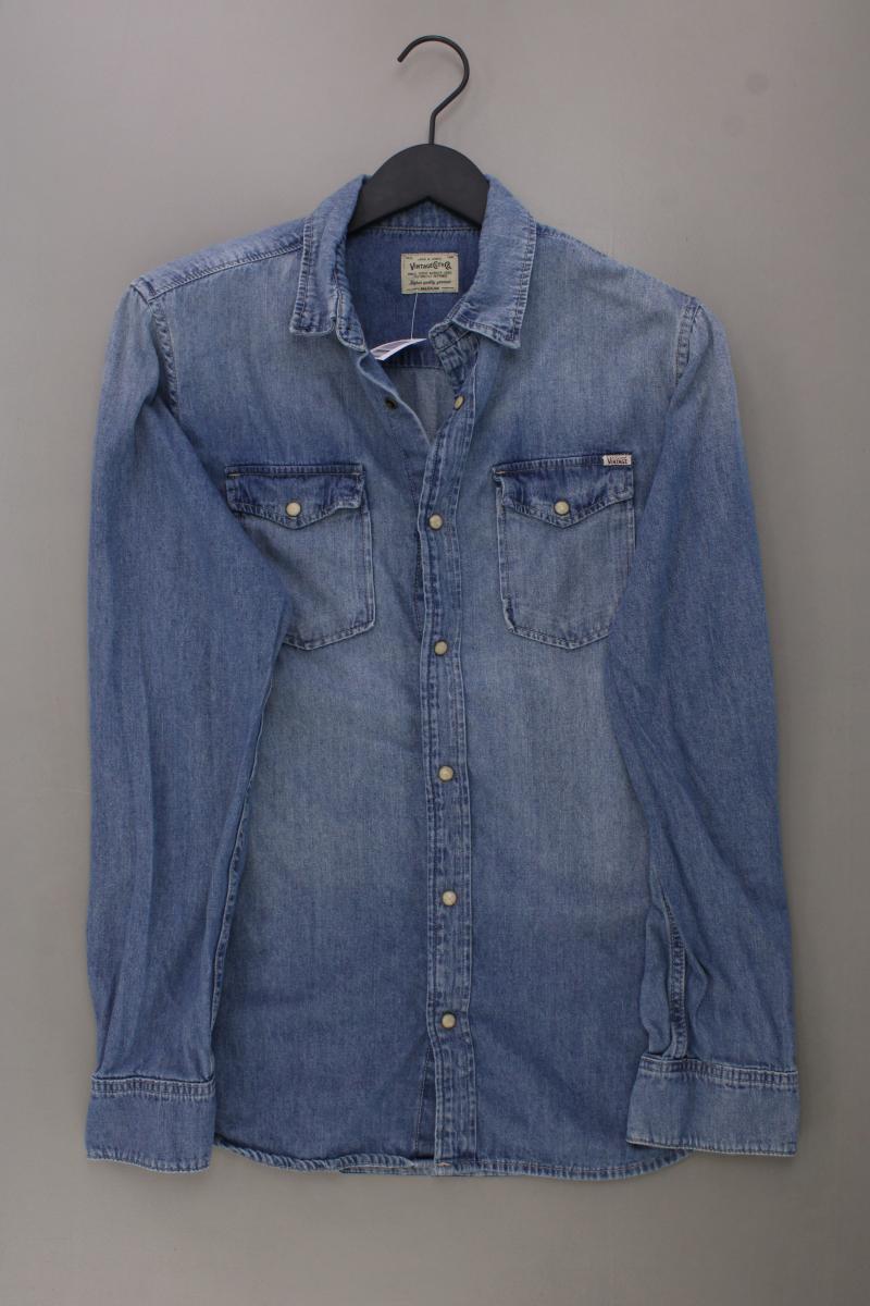 Jack & Jones Jeanshemd für Herren Gr. M Langarm blau aus Baumwolle