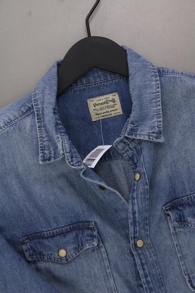 Jack & Jones Jeanshemd für Herren Gr. M Langarm blau aus Baumwolle