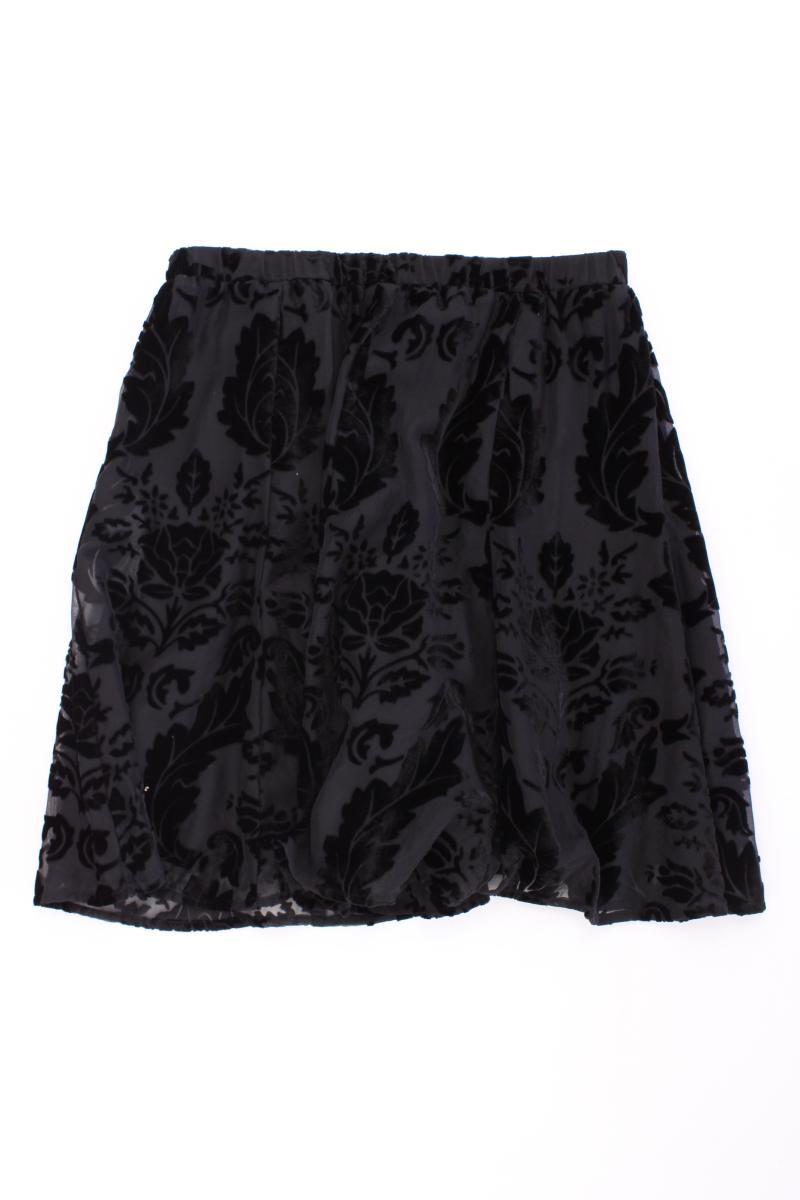 Nile Collection Rock Gr. XS mit Blumenmuster schwarz aus Viskose